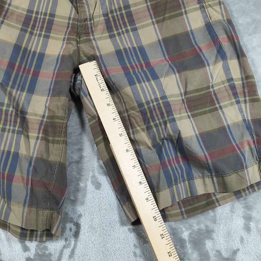 Gap Shorts Mens28 Brown Blue Red Plaid Flat Front Bermuda Casual Preppy Academia - Picture 5 of 9